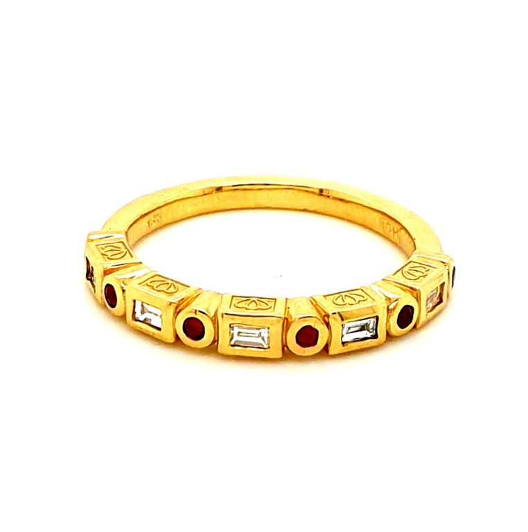 18ct Yellow Gold Ruby (0.30ct) and Diamond (0.20ct F SI) Ring (22141)